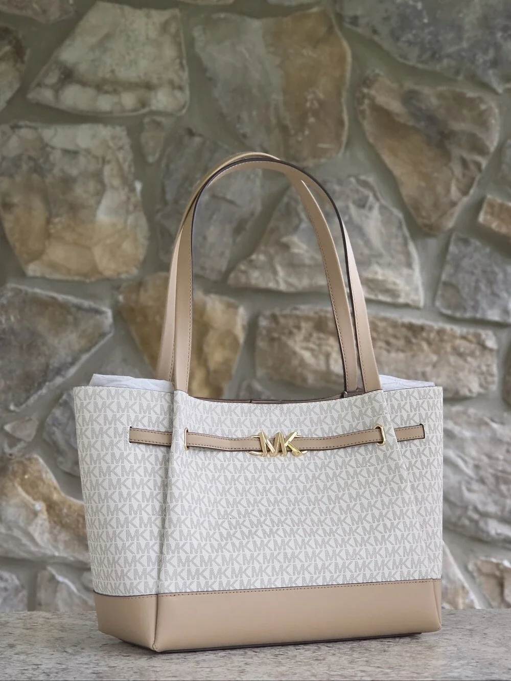 Michael Kors Reed Logo Large Belted Tote Bag